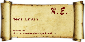 Merz Ervin névjegykártya